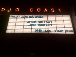 アトムス・フォー・ピース（Atoms For Peace）@Studio Coast 2013年11月22日